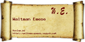 Waltman Emese névjegykártya
